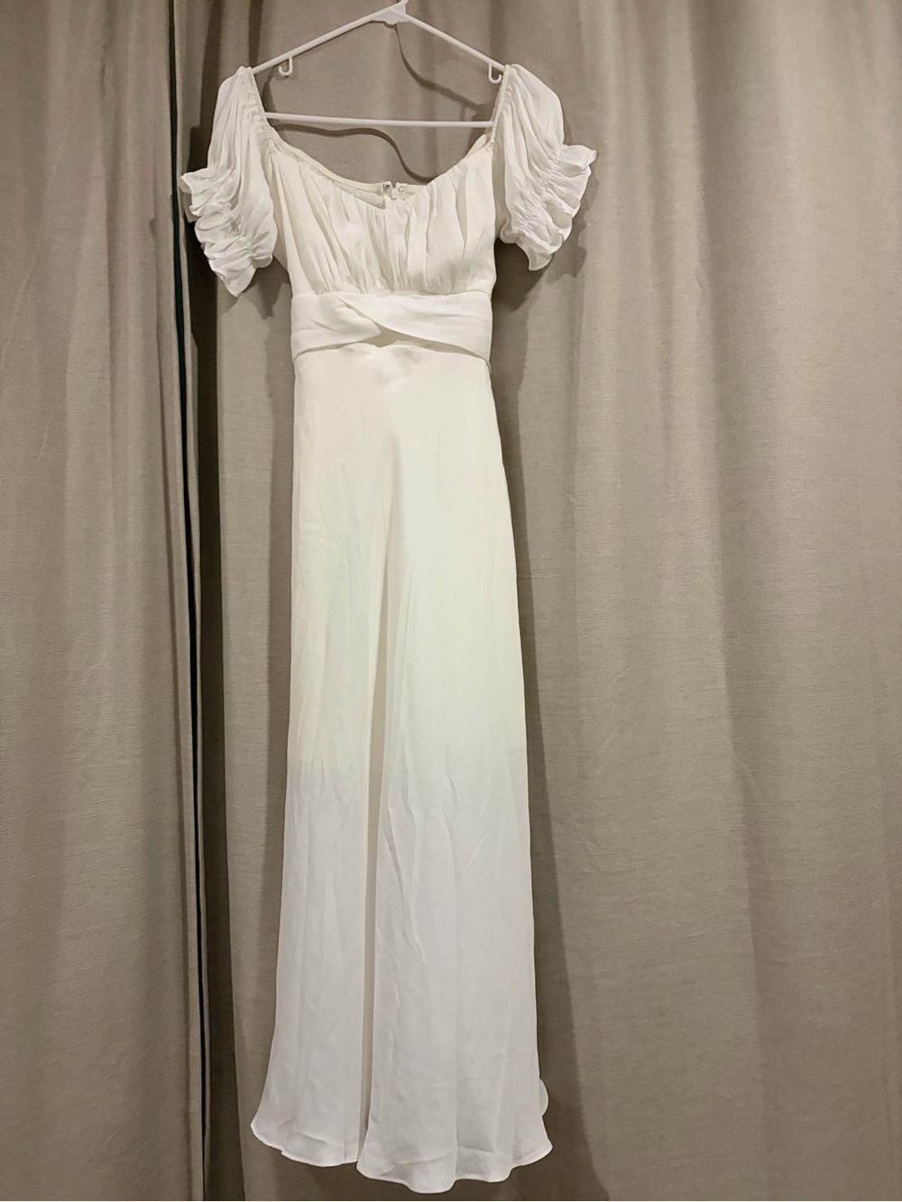 Hello Molly White Puff-Sleeve Maxi Dress